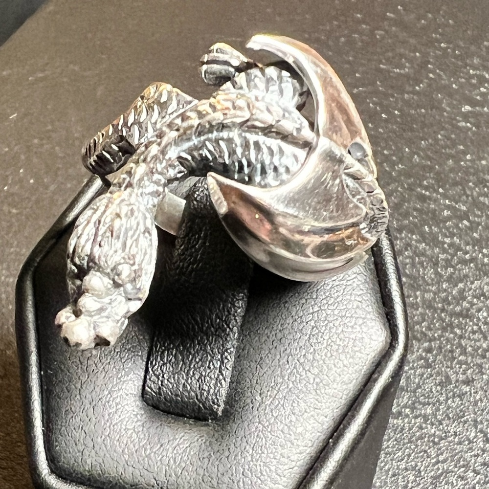 Sterling Silver Dragon Ring - image 2